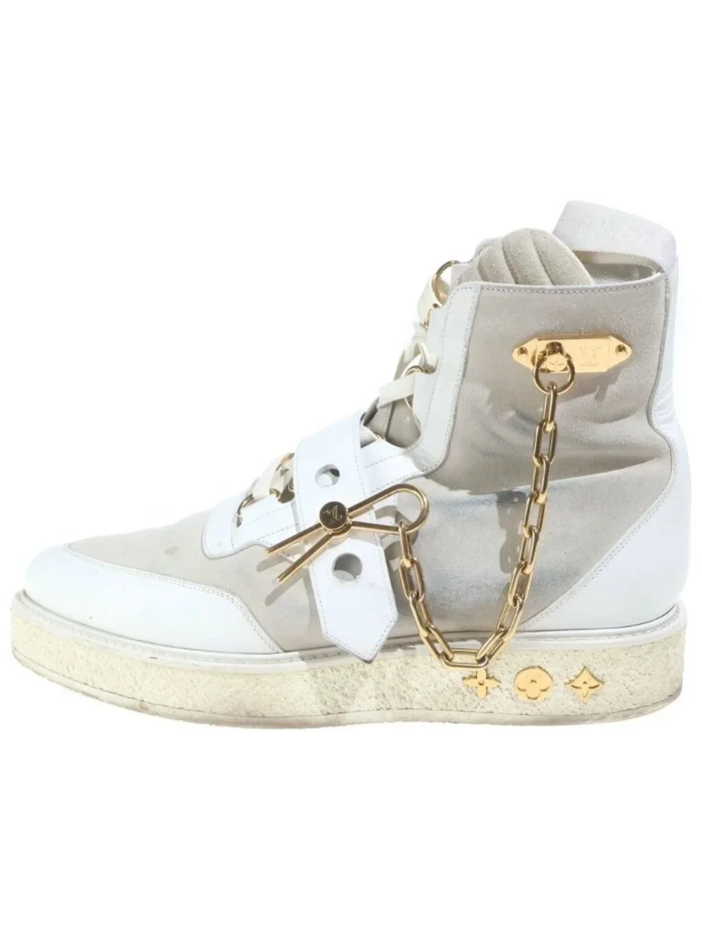 Louis Vuitton LV Creeper Line Chain Decoration Pointed Toe Ankle Boots High
